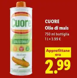 Lidl CUORE Olio di mais offerta
