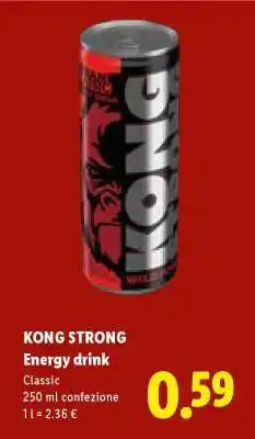 Lidl Kong Strong Energy Drink offerta