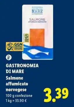 Lidl GASTRONOMIA DI MARE Salmone affumicato Norvegese offerta