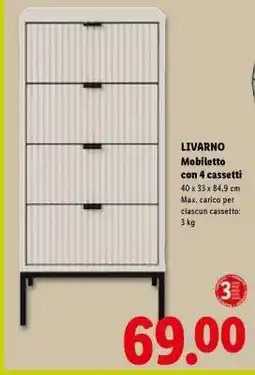 Lidl LIVARNO Mobiletto con 4 cassetti offerta
