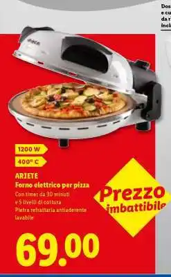 Lidl Ariete Forno elettrico per pizza offerta