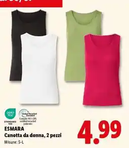 Lidl esmara Canotta da donna, 2 pezzi offerta