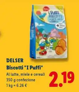 Lidl DELSER Biscotti I Puffi offerta