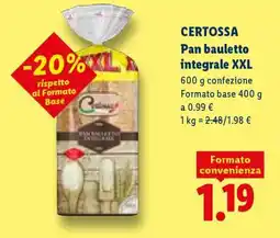 Lidl Certossa Pan Bauletto integrale XXL offerta