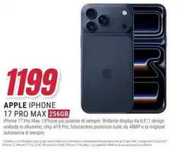 Trony Apple iphone 17 pro max 256GB offerta