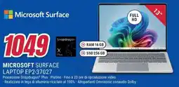 Trony Microsoft surface laptop EP2-37027 offerta