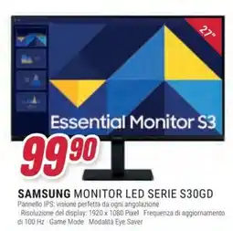 Trony Samsung monitor led serie S30GD offerta