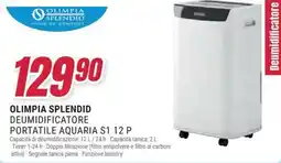 Trony Olimpia splendid deumidificatore portatile aquaria S1 12 P offerta