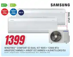 Trony Samsung windfree comfort S2 DUAL KIT 9000 + 12000 BTU AR60F09C1AWNEU + AR60F12C1AWNEU + AJ040TXJ2KG/EU offerta