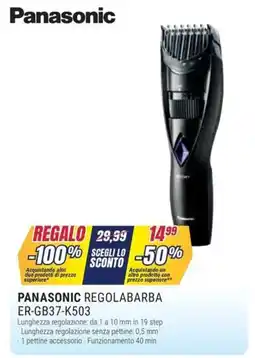Trony Panasonic regolabarba ER-GB37-K503 offerta