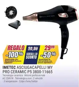 Trony Imetec asciugacapelli my pro ceramic P5 3800-11665 offerta