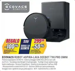 Trony Ecovacs robot aspira-lava deebot T90 pro omni offerta