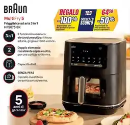 Trony Braun MultiFry 5 Friggitrice ad aria 3 in 1 HF50751BK offerta