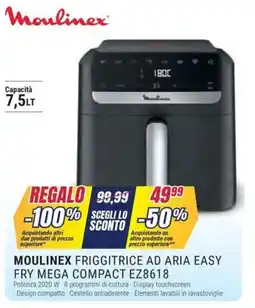 Trony Moulinex friggitrice ad aria easy fry mega compact EZ8618 offerta