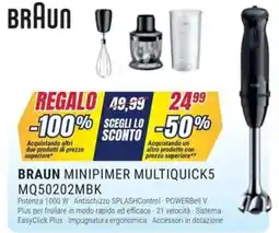 Trony Braun minipimer multiquick5 MQ50202MBK offerta