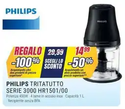 Trony Philips tritatutto serie 3000 HR1501/00 offerta