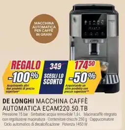 Trony De longhi macchina caffè automatica ECAM220.50.TB offerta
