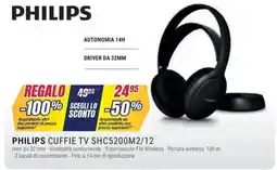 Trony Philips cuffie tv SHC5200M2/12 offerta