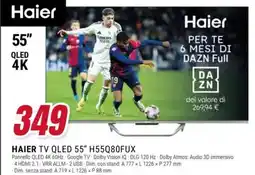 Trony Haier tv qled 55" H55Q80FUX offerta