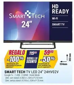 Trony Smart tech tv led 24" 24HV02V offerta