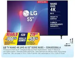 Trony Lg tv nano 4k uhd ai 55" serie NU85-55NU850B6LA offerta