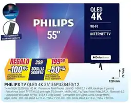 Trony Philips tv qled 4K 55" 55PUS8450/12 offerta