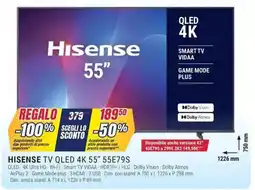 Trony Hisense tv qled 4K 55" 55E79S offerta
