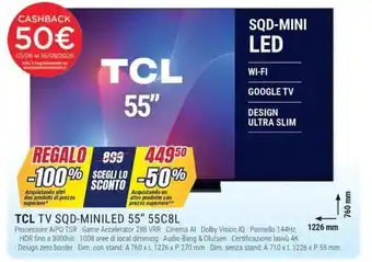 Trony Tcl tv sqd-miniled 55" 55C8L offerta