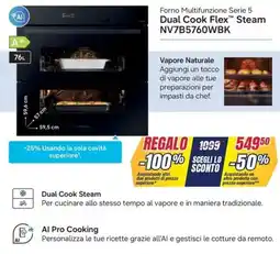 Trony Samsung Forno Multifunzione Serie 5 Dual Cook Flex Steam NV7B5760WBK offerta