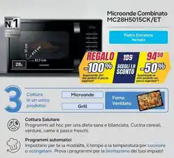 Trony Samsung Microonde Combinato MC28H5015CK/ET offerta