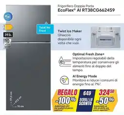 Trony Samsung Frigorifero Doppia Porta EcoFlex AI RT38CG6624S9 offerta