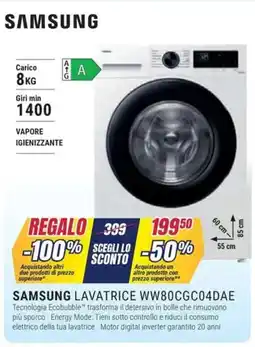 Trony Samsung lavatrice WW80CGC04DAE offerta