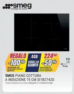 Trony Smeg piano cottura a induzione 75 cm SI1B2742D offerta