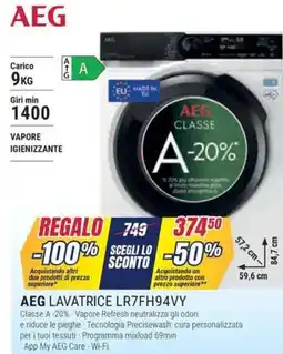 Trony AEG lavatrice LR7FH94VY offerta
