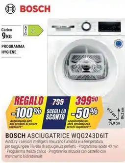 Trony Bosch asciugatrice WQG243D6IT offerta
