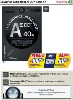 Trony LG Lavatrice Next AI DD Serie X7 F4X7013TBB offerta