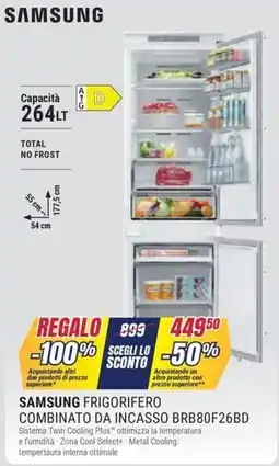 Trony Samsung frigorifero combinato da incasso BRB80F26BD offerta