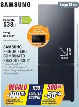 Trony Samsung frigorifero combinato RB53DG703CB1 offerta