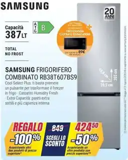 Trony Samsung frigorifero combinato RB38T607BS9 offerta