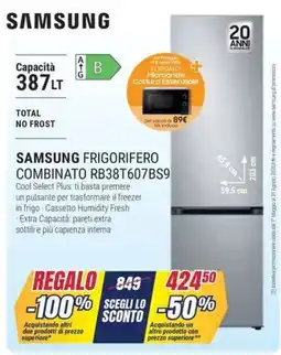 Trony Samsung frigorifero combinato RB38T607BS9 offerta