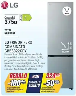 Trony LG frigorifero combinato GBBS322CPY offerta