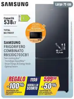 Trony Samsung frigorifero combinato RB53DG703CB1 offerta