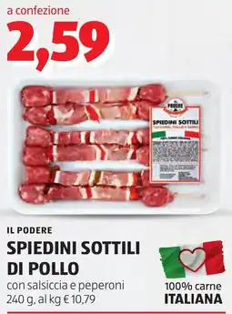 ALDI IL PODERE SPIEDINI SOTTILI DI POLLO offerta