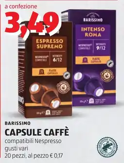 ALDI BARISSIMO CAPSULE CAFFÈ offerta