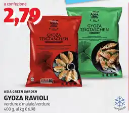 ALDI Asia green garden gyoza ravioli verdure e maiale/verdure offerta