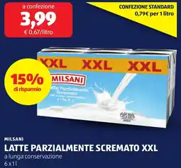 ALDI MILSANI LATTE PARZIALMENTE SCREMATO XXL offerta