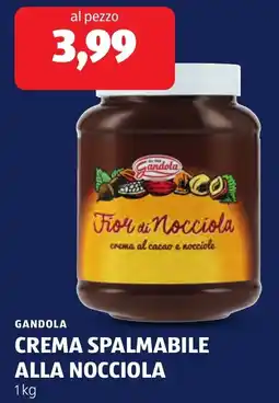 ALDI GANDOLA CREMA SPALMABILE ALLA NOCCIOLA offerta