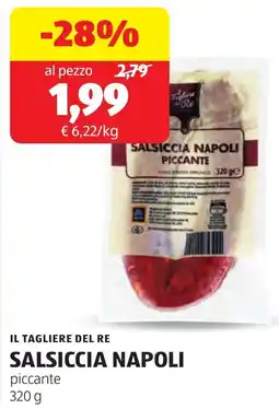 ALDI IL TAGLIERE DEL RE SALSICCIA NAPOLI piccante offerta