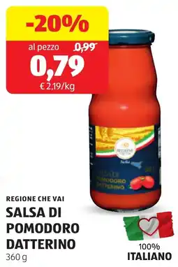 ALDI REGIONE CHE VAI SALSA DI POMODORO DATTERINO offerta