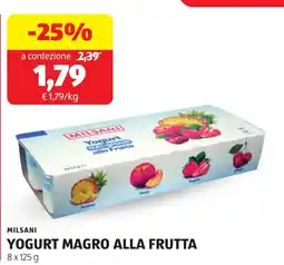 ALDI MILSANI YOGURT MAGRO ALLA FRUTTA offerta